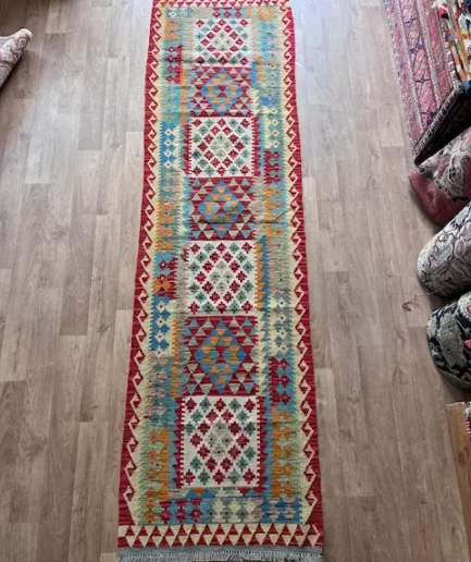 Afghan Kilim - 305 x 83 cm