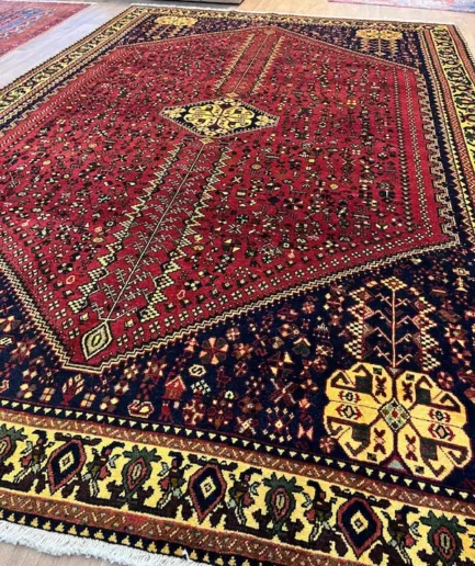 Vibrant traditional Persian carpet design.