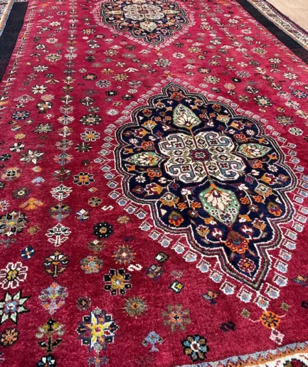 Vibrant patterned Persian-style area rug