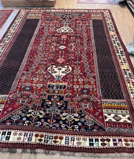 Vibrant traditional Persian carpet design.