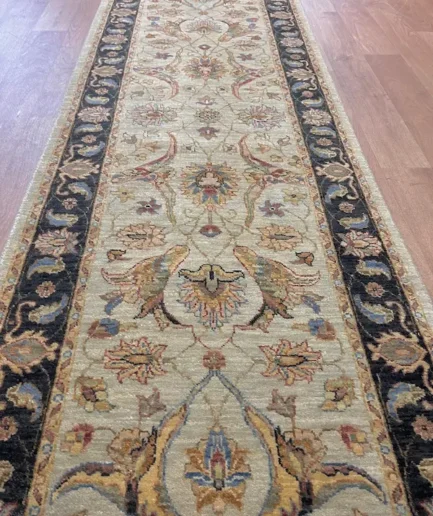 Intricate patterned long decorative rug