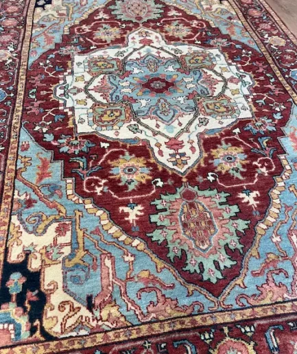 Intricate patterned traditional Persian rug